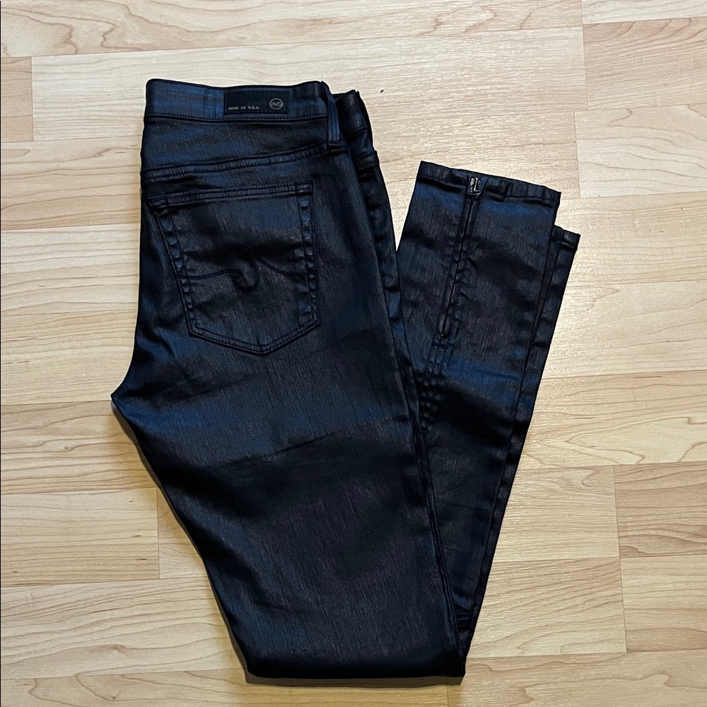 Ag Adriano Goldschmied The Moto Pants Black Legging Zipper Ankle